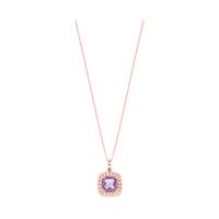 9ct Rose Gold Amethyst and White Sapphire Pendant