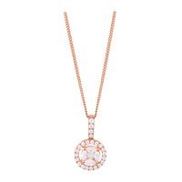 9ct rose gold 034ct diamond halo pendant