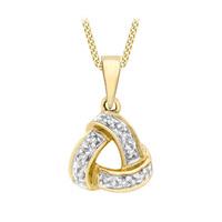 9ct Yellow Gold Diamond Knot Pendant