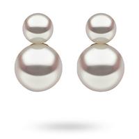 9ct Yellow Gold Double Pearl Stud Earrings