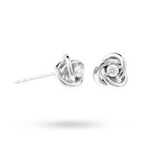 9ct White Gold Cubic Zirconia Knot Earrings