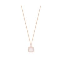 9ct rose gold cubic zirconia cushion halo pendant