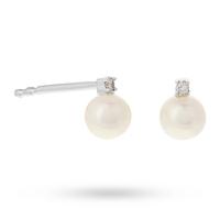 9ct White Gold Pearl Stud Earrings