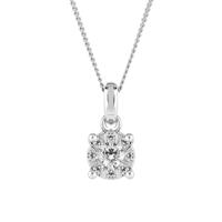 9ct white gold 015 carat total weight diamond multi stone pendant