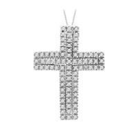 9ct white gold diamond cross pendant