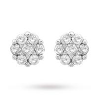 9ct White Gold 0.20ct Diamond Cluster Stud Earrings