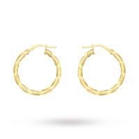 9ct yellow gold twist hoop earrings