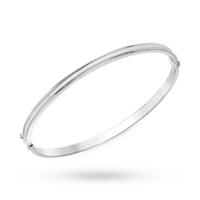 9ct White Gold Curved Bangle