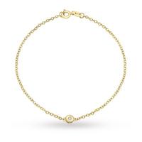 9ct Yellow Gold Diamond Set Charm Bracelet