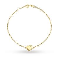 9ct Yellow Gold Diamond Heart Charm Bracelet