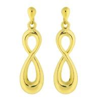 9ct gold infinity drop earrings