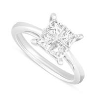 9ct white gold 0.75 carat princess cut diamonds engagement ring