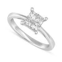 9ct white gold 0.50 carat princess cut diamond engagement ring