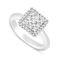 9ct white gold 0.48 carat round brilliant diamond cluster ring