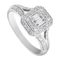 9ct white gold 0.50 carat diamond split shoulder ring