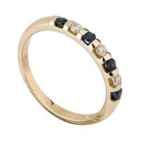 9ct gold sapphire and 012 carat diamond ring