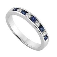 9ct white gold sapphire and 022 carat diamond ring