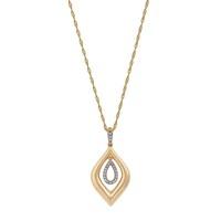 9ct gold diamond open teardrop pendant