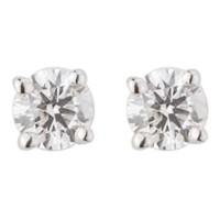 9ct white gold 0.25 carat diamond solitaire stud earrings