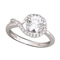 9ct white gold cubic zirconia dress ring