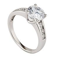 9ct white gold cubic zirconia ring