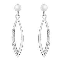 9c white gold cubic zirconia drop earrings