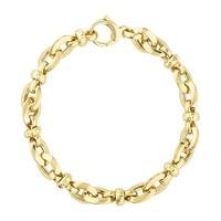 9ct gold double oval link bracelet
