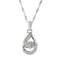 9ct white gold 0.10 carat diamond flower cluster pendant