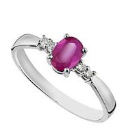 9ct white gold ruby and diamond ring