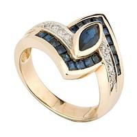 9ct gold sapphire and diamond ring