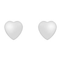 9ct white gold heart stud earrings