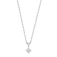 9ct white gold princess cut diamond cluster pendant