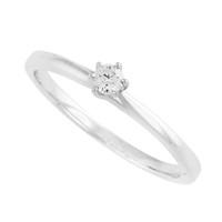9ct white gold diamond six claw solitaire ring