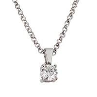 9ct white gold 015 carat diamond solitaire pendant