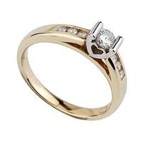 9ct gold 0.25 carat diamond stone-set shoulder ring
