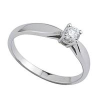 9ct white gold 0.20 carat diamond solitaire ring