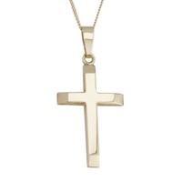 9ct gold bevelled edge cross