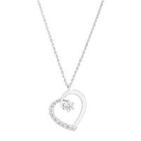 9ct white gold cubic zirconia heart-shaped pendant