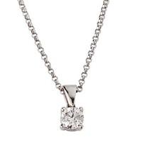 9ct white gold 0.25 carat diamond solitaire pendant