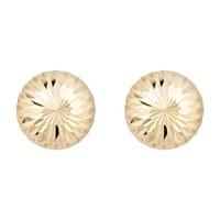 9ct gold 10mm diamond-cut ball stud earrings