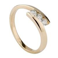 9ct gold 0.25 carat diamond three stone ring