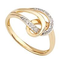 9ct gold diamond swirl ring