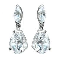 9ct white gold cubic zirconia earrings