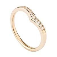 9ct gold diamond wishbone ring