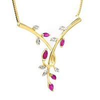 9ct gold ruby and diamond necklace