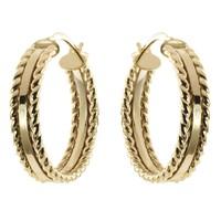 9ct gold fancy hoop earrings