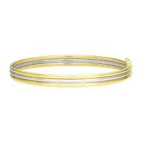 9ct two colour gold three row bangle