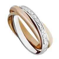 9ct two colour gold sparkle cut russian wedding ring