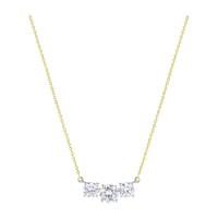 9ct gold cubic zirconia thee stone necklace