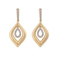 9ct two gold 0.15 carat open teardrop earrings